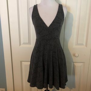 Pins and Needles Gray Flowy Skater Dress XS
